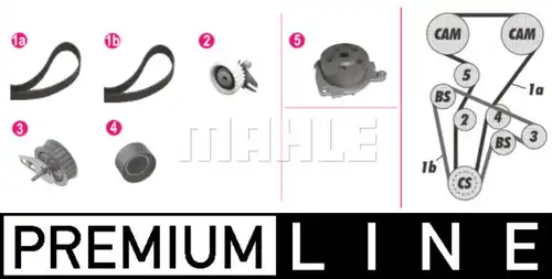 водна помпа+ к-кт ангренажен ремък MAHLE CPK 109 000P