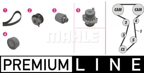 водна помпа+ к-кт ангренажен ремък MAHLE CPK 110 000P