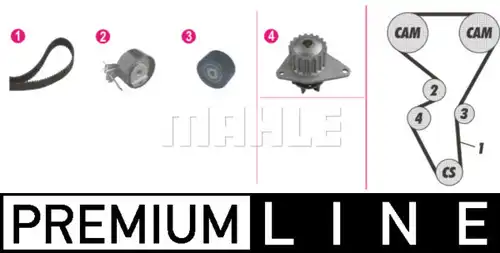 водна помпа+ к-кт ангренажен ремък MAHLE CPK 111 000P