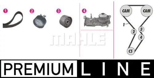 водна помпа+ к-кт ангренажен ремък MAHLE CPK 116 000P