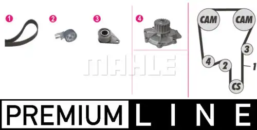 водна помпа+ к-кт ангренажен ремък MAHLE CPK 117 000P