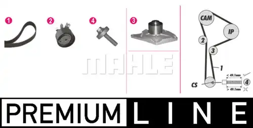 водна помпа+ к-кт ангренажен ремък MAHLE CPK 118 000P