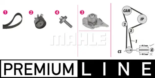 водна помпа+ к-кт ангренажен ремък MAHLE CPK 119 000P
