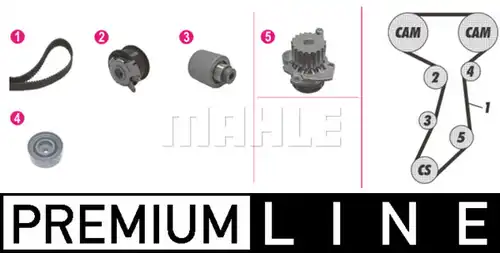 водна помпа+ к-кт ангренажен ремък MAHLE CPK 120 000P