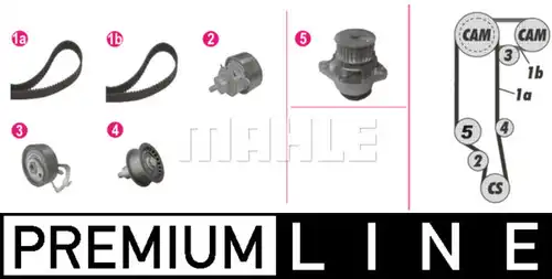 водна помпа+ к-кт ангренажен ремък MAHLE CPK 121 000P