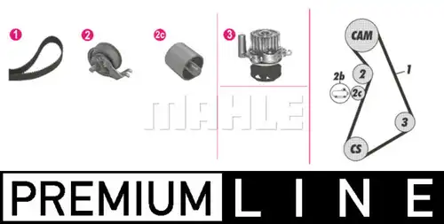 водна помпа+ к-кт ангренажен ремък MAHLE CPK 122 000P