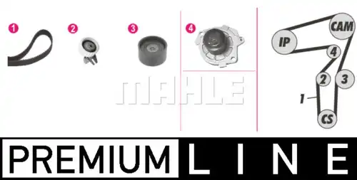 водна помпа+ к-кт ангренажен ремък MAHLE CPK 123 000P