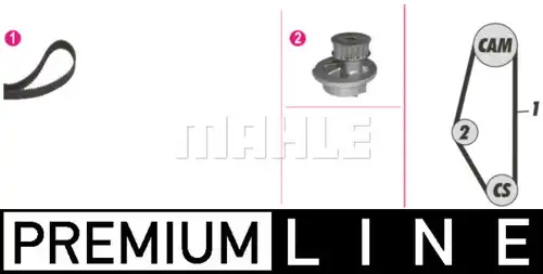 водна помпа+ к-кт ангренажен ремък MAHLE CPK 124 000P