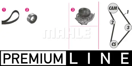 водна помпа+ к-кт ангренажен ремък MAHLE CPK 126 000P