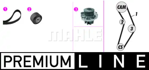 водна помпа+ к-кт ангренажен ремък MAHLE CPK 129 000P