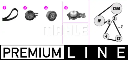 водна помпа+ к-кт ангренажен ремък MAHLE CPK 132 000P