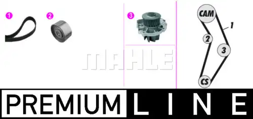 водна помпа+ к-кт ангренажен ремък MAHLE CPK 133 000P