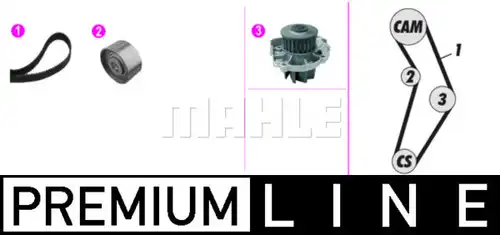 водна помпа+ к-кт ангренажен ремък MAHLE CPK 134 000P