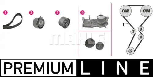 водна помпа+ к-кт ангренажен ремък MAHLE CPK 15 000P