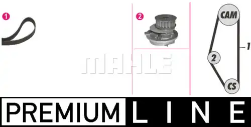 водна помпа+ к-кт ангренажен ремък MAHLE CPK 17 000P