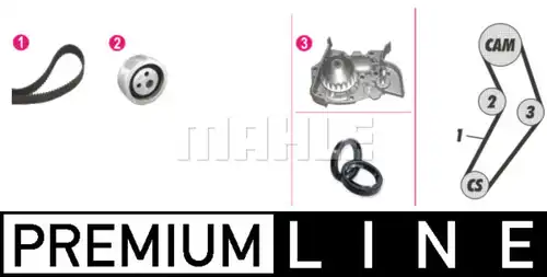 водна помпа+ к-кт ангренажен ремък MAHLE CPK 20 000P