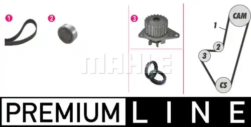 водна помпа+ к-кт ангренажен ремък MAHLE CPK 2 000P