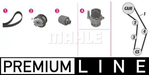 водна помпа+ к-кт ангренажен ремък MAHLE CPK 25 000P