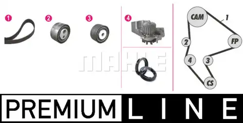 водна помпа+ к-кт ангренажен ремък MAHLE CPK 26 000P