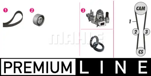 водна помпа+ к-кт ангренажен ремък MAHLE CPK 3 000P