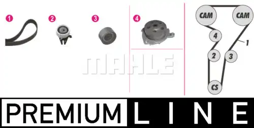 водна помпа+ к-кт ангренажен ремък MAHLE CPK 35 000P