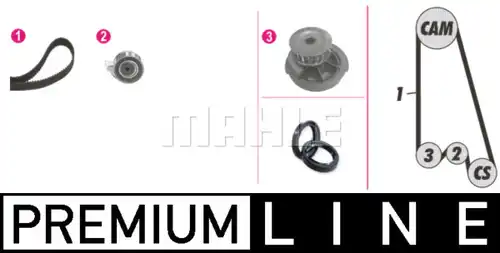 водна помпа+ к-кт ангренажен ремък MAHLE CPK 36 000P