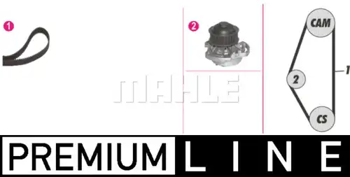 водна помпа+ к-кт ангренажен ремък MAHLE CPK 4 000P