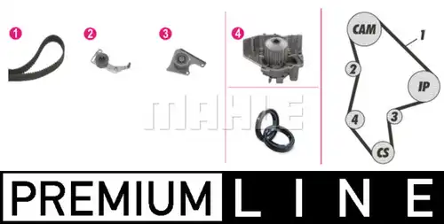 водна помпа+ к-кт ангренажен ремък MAHLE CPK 42 000P
