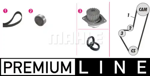 водна помпа+ к-кт ангренажен ремък MAHLE CPK 50 000P