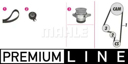 водна помпа+ к-кт ангренажен ремък MAHLE CPK 5 000P