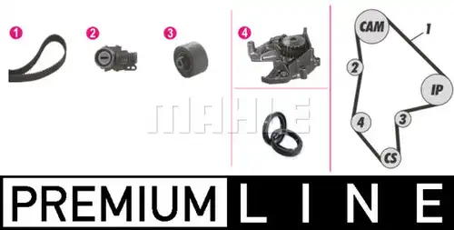 водна помпа+ к-кт ангренажен ремък MAHLE CPK 51 000P