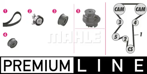 водна помпа+ к-кт ангренажен ремък MAHLE CPK 54 000P