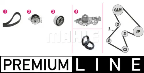 водна помпа+ к-кт ангренажен ремък MAHLE CPK 58 000P