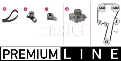 водна помпа+ к-кт ангренажен ремък MAHLE CPK 59 000P