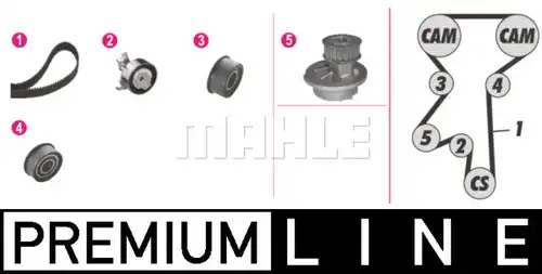 водна помпа+ к-кт ангренажен ремък MAHLE CPK 61 000P