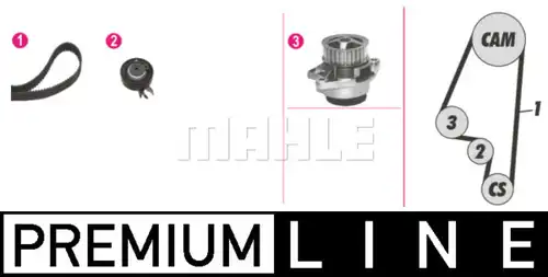 водна помпа+ к-кт ангренажен ремък MAHLE CPK 63 000P