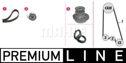 водна помпа+ к-кт ангренажен ремък MAHLE CPK 64 000P