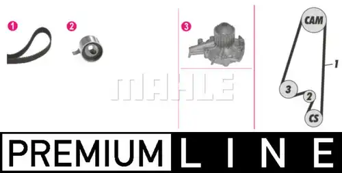 водна помпа+ к-кт ангренажен ремък MAHLE CPK 67 000P