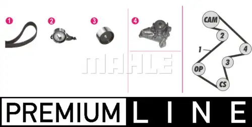 водна помпа+ к-кт ангренажен ремък MAHLE CPK 68 000P