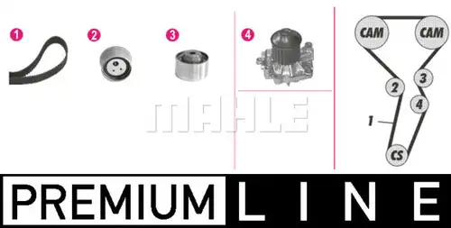 водна помпа+ к-кт ангренажен ремък MAHLE CPK 69 000P