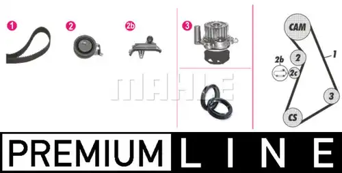 водна помпа+ к-кт ангренажен ремък MAHLE CPK 70 000P