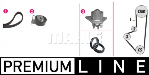водна помпа+ к-кт ангренажен ремък MAHLE CPK 72 000P