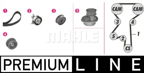 водна помпа+ к-кт ангренажен ремък MAHLE CPK 73 000P