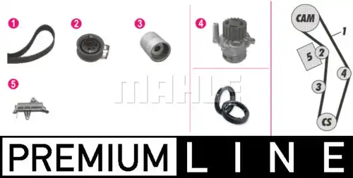 водна помпа+ к-кт ангренажен ремък MAHLE CPK 74 000P
