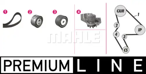 водна помпа+ к-кт ангренажен ремък MAHLE CPK 78 000P
