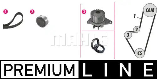 водна помпа+ к-кт ангренажен ремък MAHLE CPK 8 000P