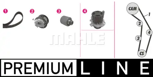 водна помпа+ к-кт ангренажен ремък MAHLE CPK 83 000P