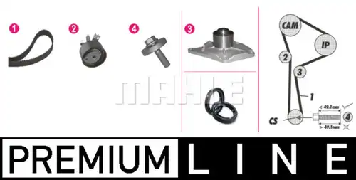 водна помпа+ к-кт ангренажен ремък MAHLE CPK 84 000P