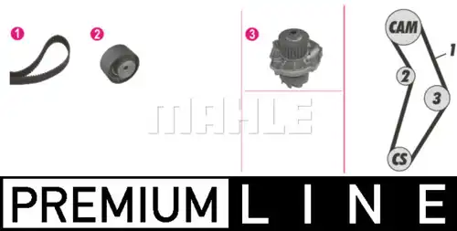 водна помпа+ к-кт ангренажен ремък MAHLE CPK 87 000P
