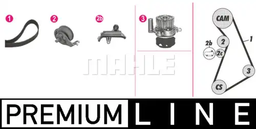 водна помпа+ к-кт ангренажен ремък MAHLE CPK 91 000P